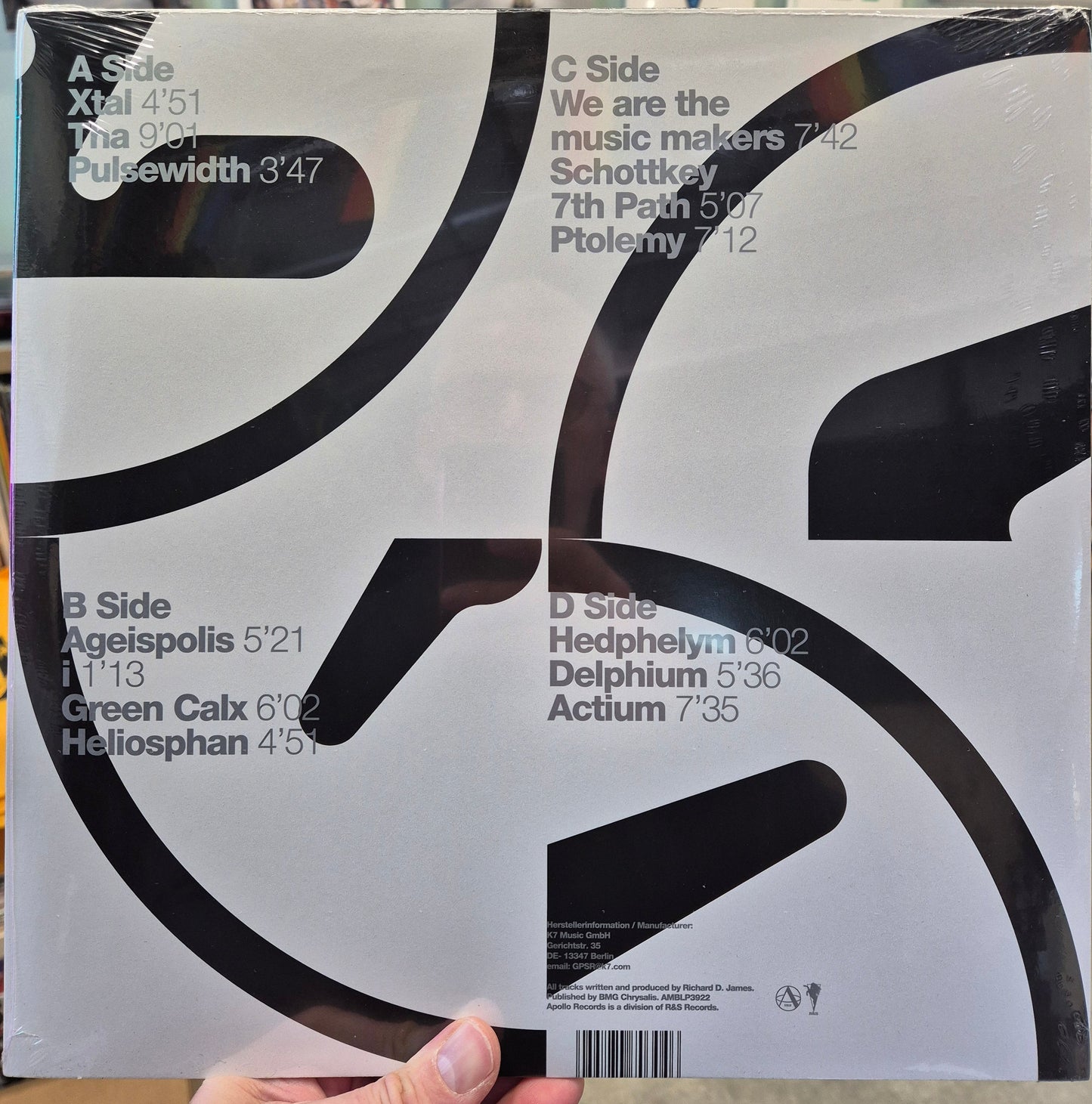 Aphex Twin - Selected Ambient Works 85-92 double vinyl LP tracklist