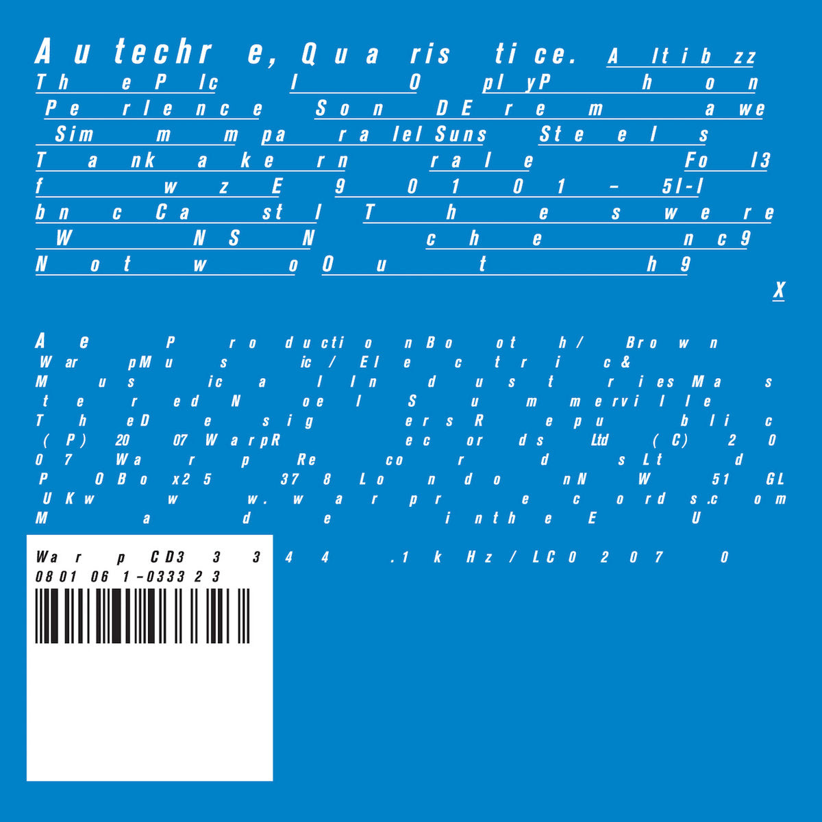 Autechre - Quaristice double vinyl LP