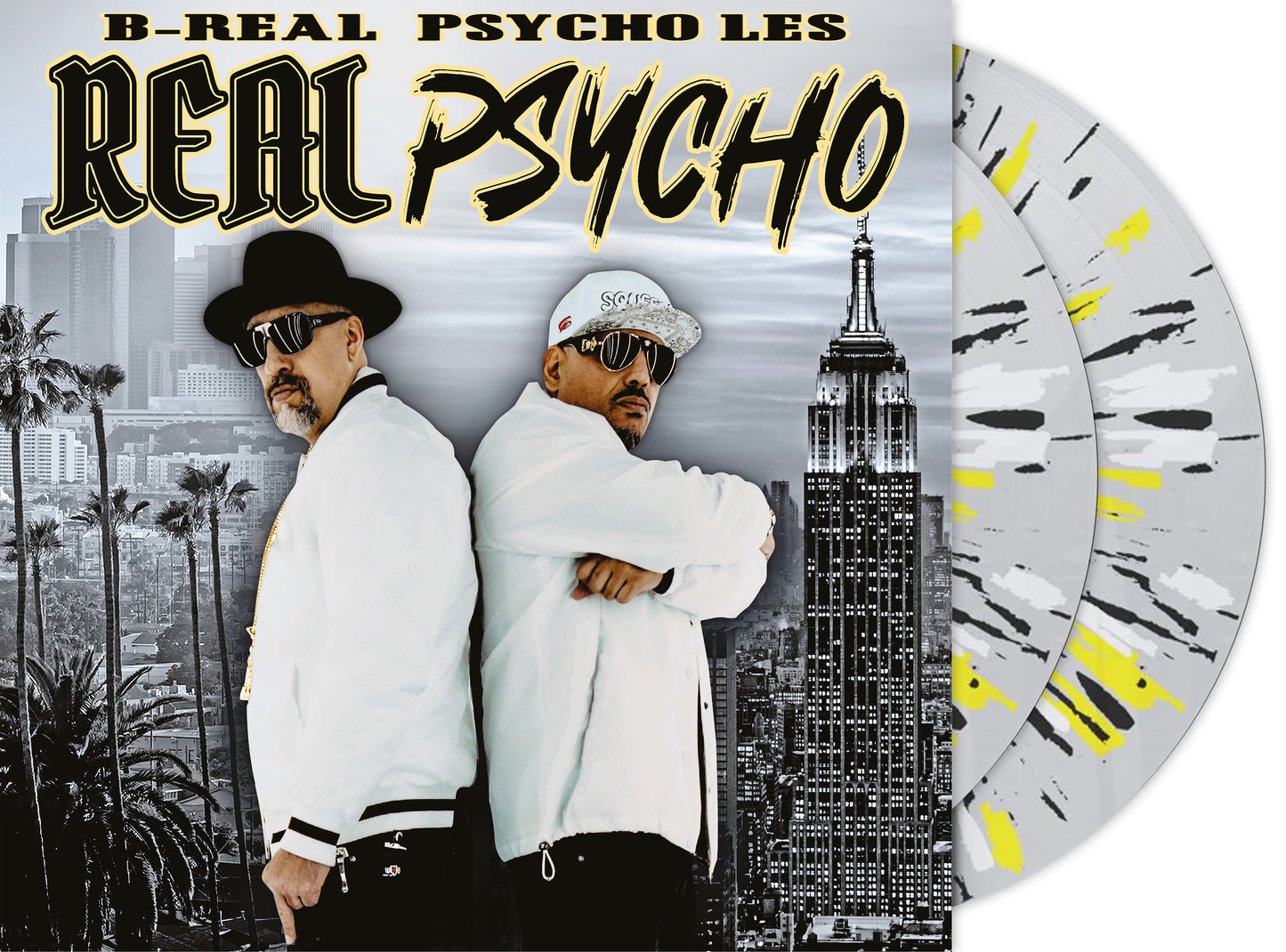 B-REAL & PSYCHO LES - REAL PSYCHO black and yellow splatter vinyl album