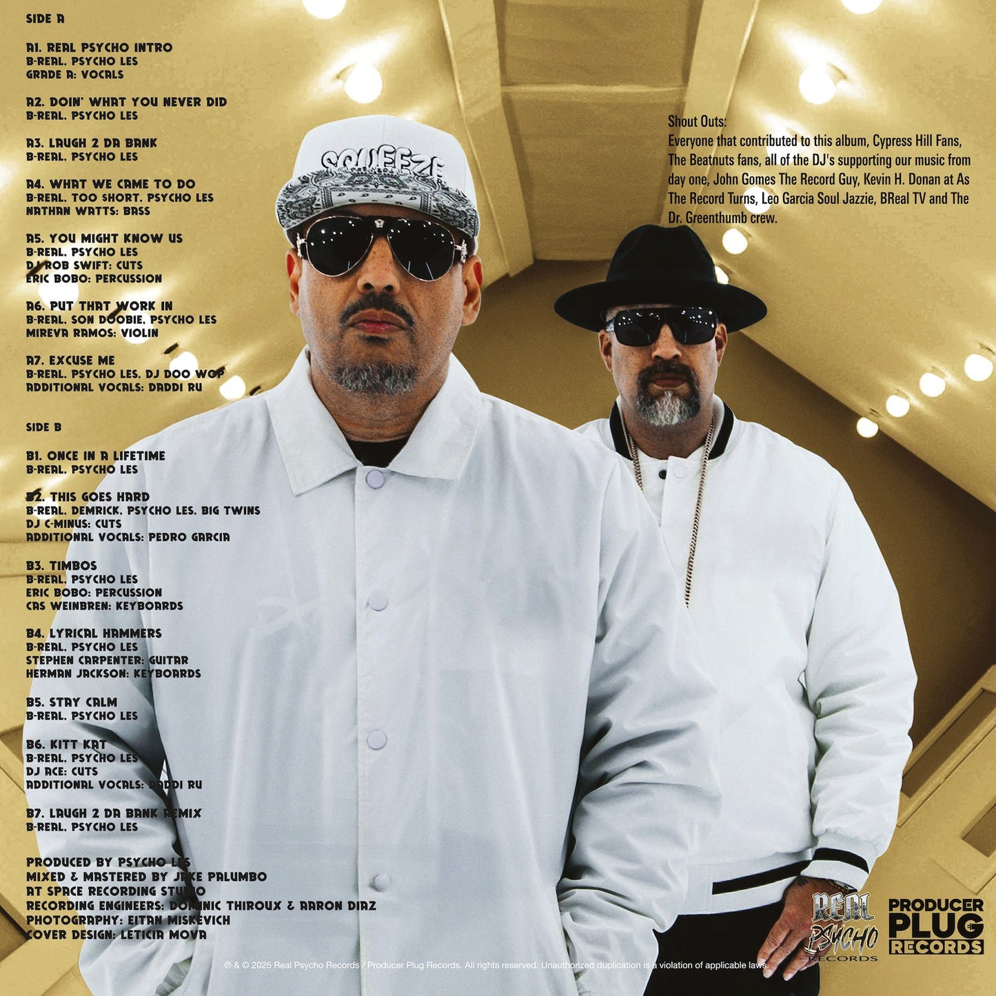 B-REAL & PSYCHO LES - REAL PSYCHO vinyl tracklist