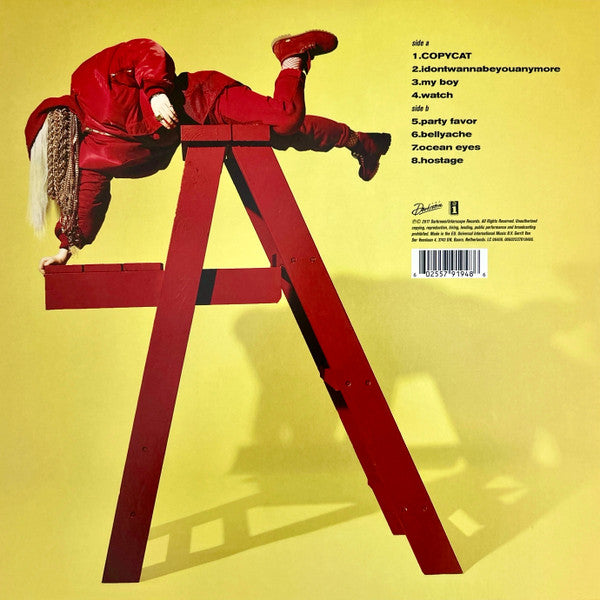 Billie Eilish Don't smile at me album back cover tracklist