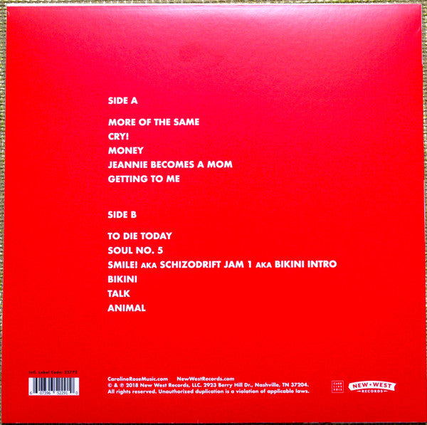Caroline Rose Loner vinyl album tracklist