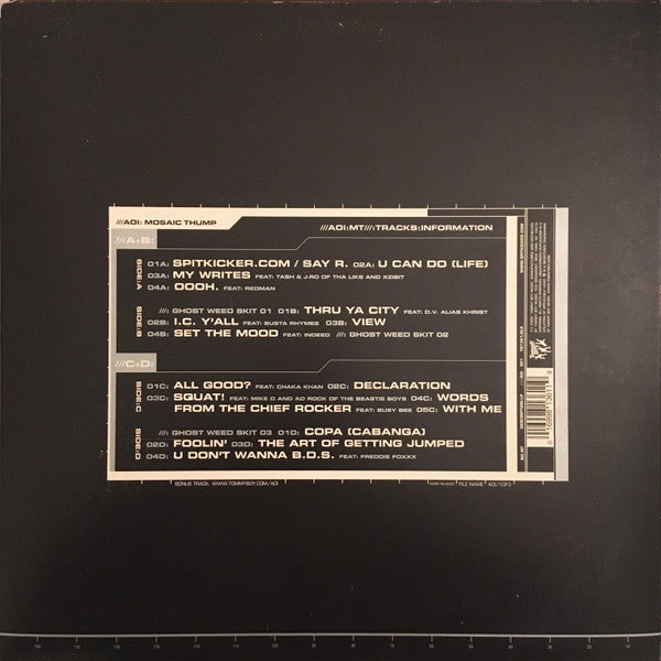 De La Soul - Art Official Intelligence: Mosaic Thump vinyl album tracklist
