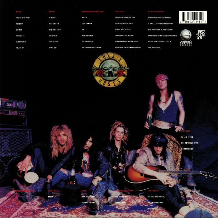 Guns n Roses - Appetite for Destruction - vinyl LP tracklist