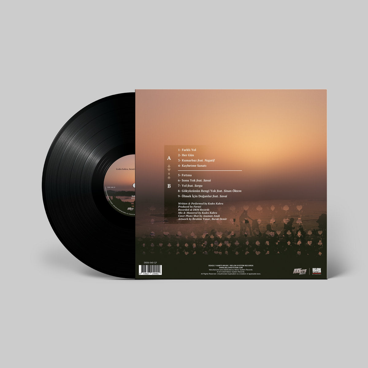Kodes Kahra and Farazi - Ölmek İçin Doğanlar black vinyl LP tracklist