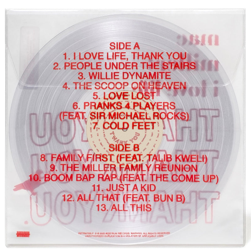 Mac Miller - I Love Life, Thank You clear vinyl LP tracklist