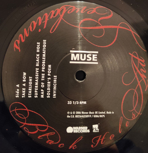 Muse – Black Holes And Revelations vinyl LP label