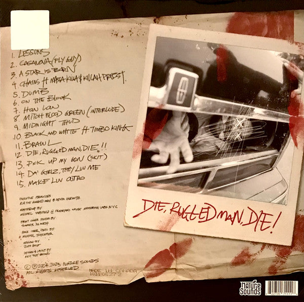 RA The Rugged Man Die, Rugged Man, Die album back cover tracklist