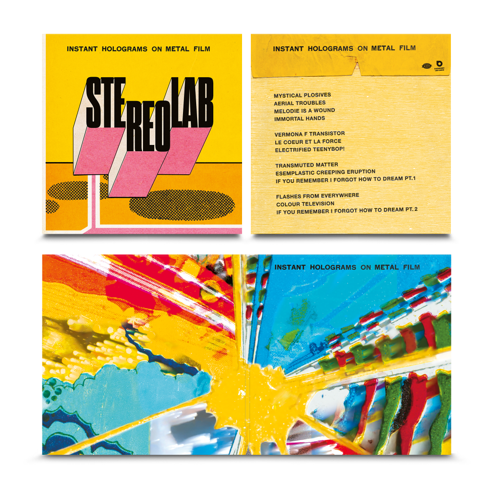 Stereolab instant holograms on metal film vinyl album