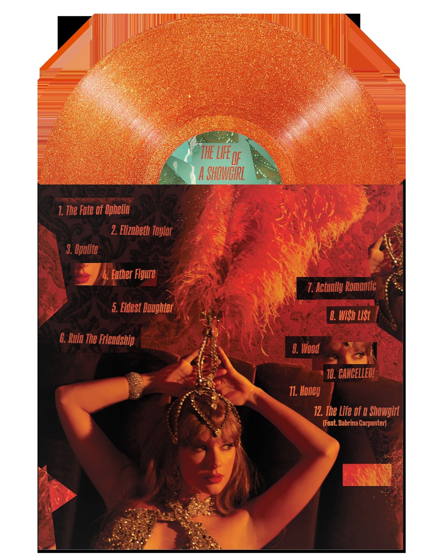 Taylor Swift - The Life of a Showgirl orange vinyl LP tracklist