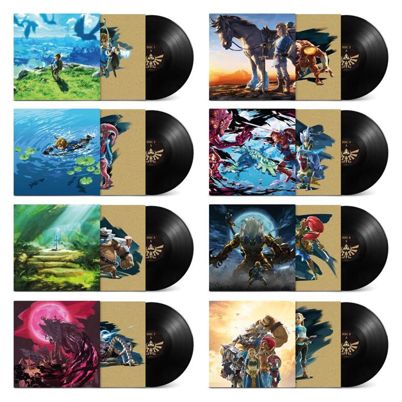 Manaka Kataoka, Yasuaki Iwata, Hajime Wakai and Soshi Abe - The Legend of Zelda: Breath of the Wild (Original Soundtrack) Deluxe vinyl 8LP boxset jackets and inners