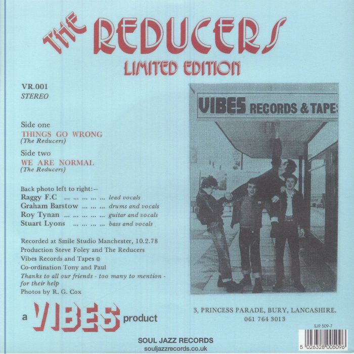 The Reducers - Things go Wrong / We are Normal limited vinyl 7 inch