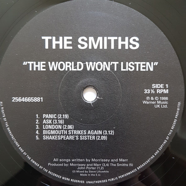 The Smiths - The World Won't Listen double black vinyl compilation album