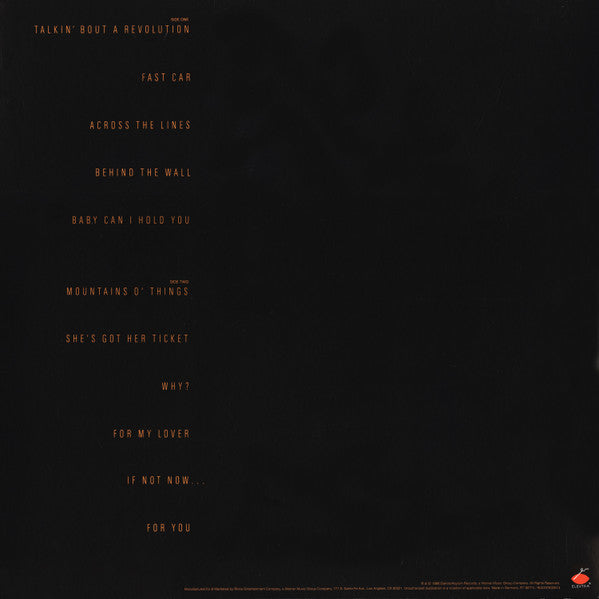 Tracy Chapman vinyl LP tracklist