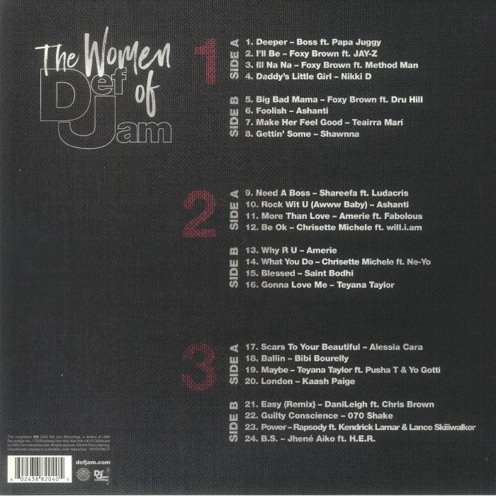 Women of Def Jam triple vinyl LP tracklist