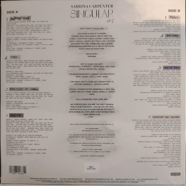 Sabrina Carpenter - Singular Act I vinyl album