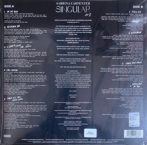 Sabrina Carpenter - Singular Act II vinyl album