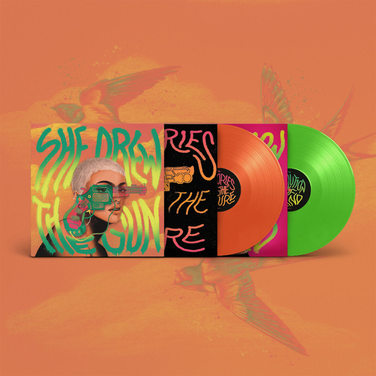 She Drew The Gun - Memories of the Revolution green and orange vinyl album