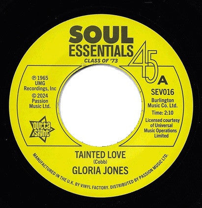 Gloria Jones / R Dean Taylor - Tainted Love / There's A Ghost In My House 7 inch vinyl