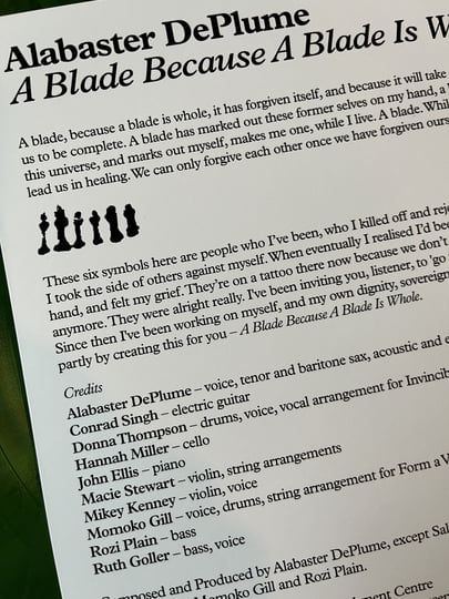 Alabaster DePlume A Blade Because A Blade Is Whole 