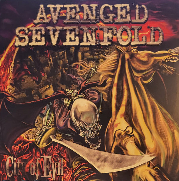 Avenged Sevenfold - City of Evil - red and white swirl double vinyl LP
