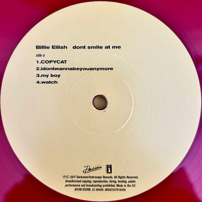 Billie Eilish Don't smile at me red vinyl