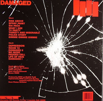 Black Flag - Damaged vinyl LP tracklist