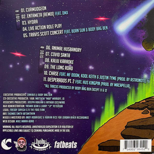 Canibus and Body Bag Ben - Kaiju vinyl album tracklist