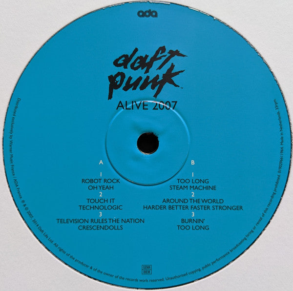 Daft Punk - Alive 2007 vinyl label