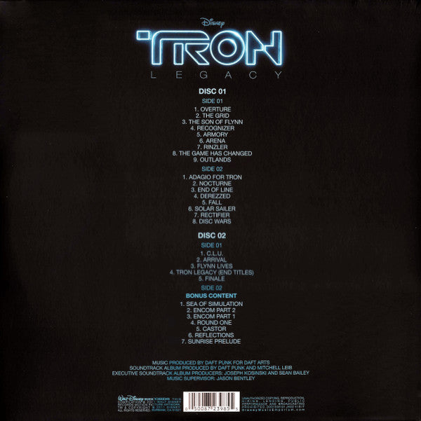 Daft Punk - Tron Legacy Original Soundtrack double vinyl LP tracklist