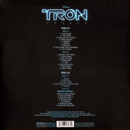 Daft Punk - Tron Legacy Original Soundtrack double vinyl LP tracklist