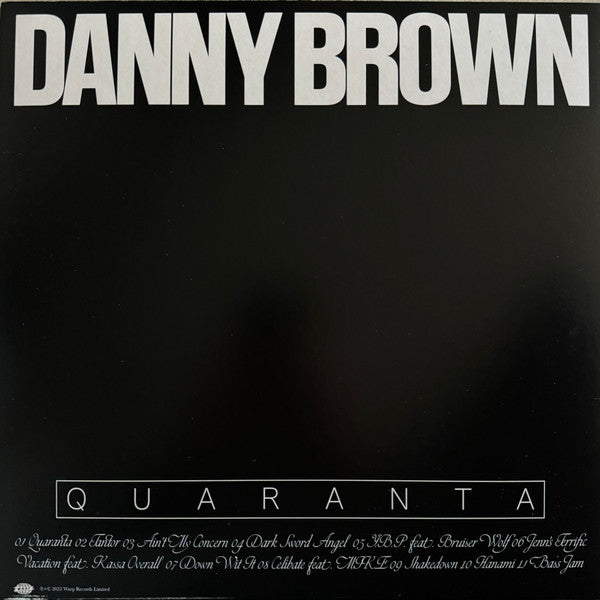 Danny Brown - Quaranta vinyl tracklist