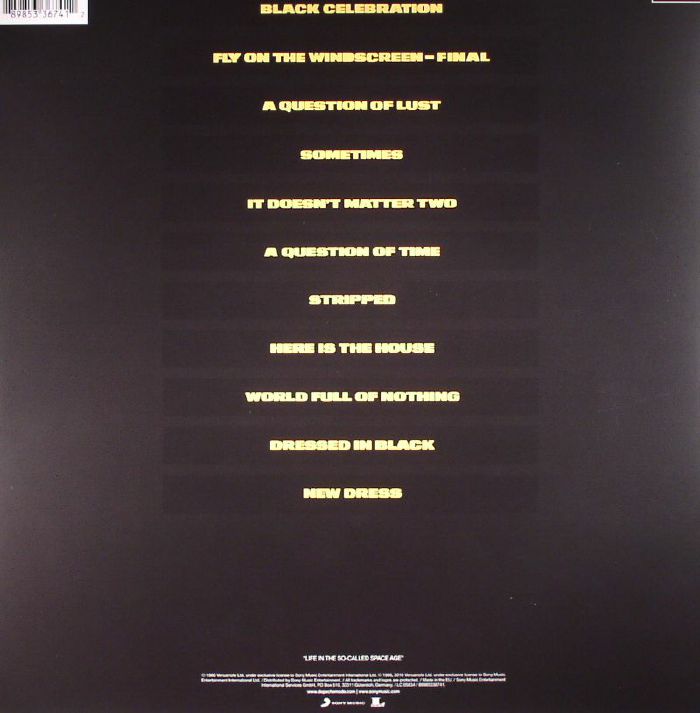 Depeche Mode - Black Celebration vinyl LP tracklist