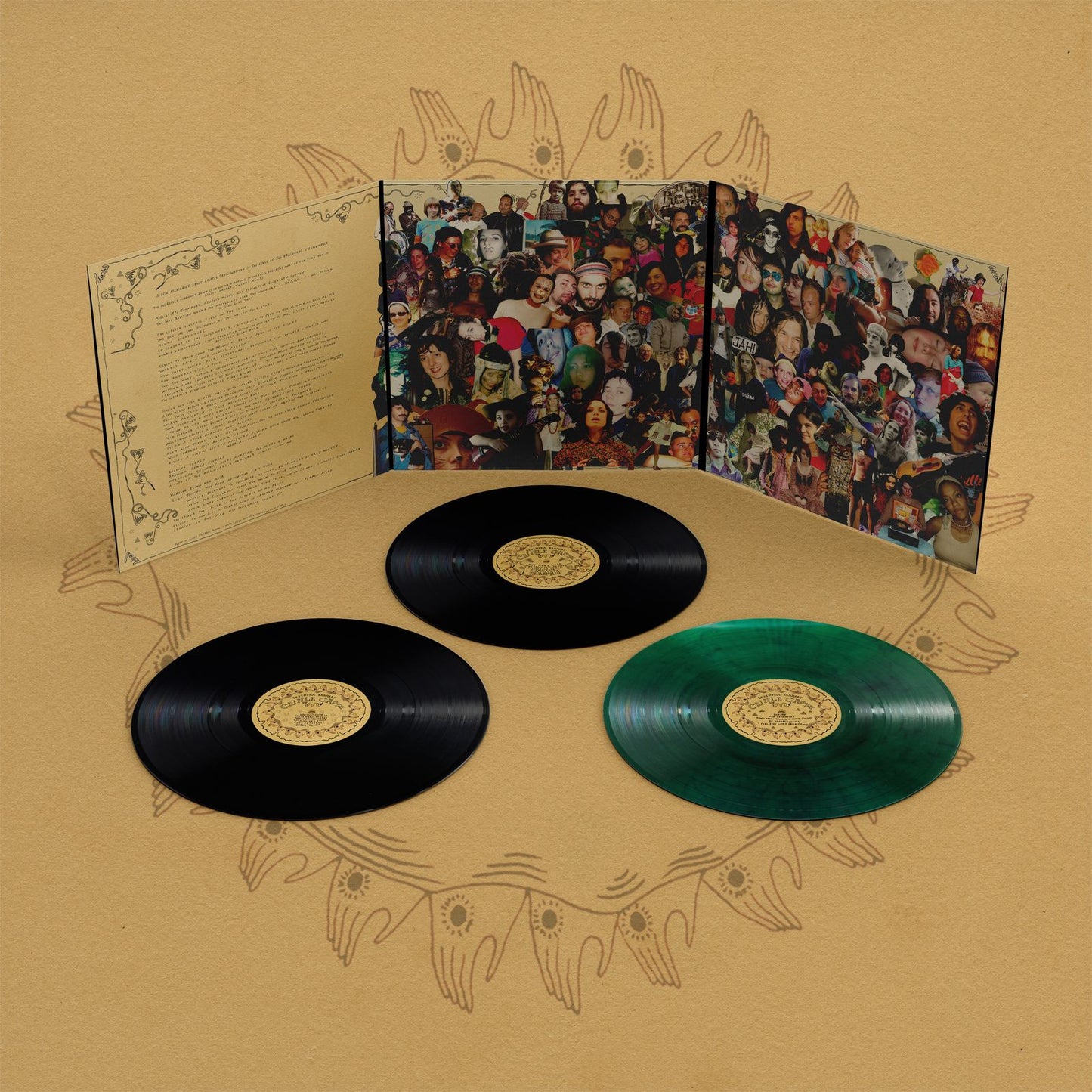 Devendra Banhart - Cripple Crow black and green triple vinyl LP reissue
