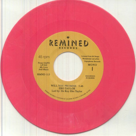 Ebo Taylor - Will You Promise / Maye Omama pink vinyl 7 inch