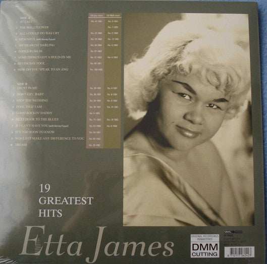 Etta James - At Last: 19 Greatest Hits coloured vinyl LP tracklist