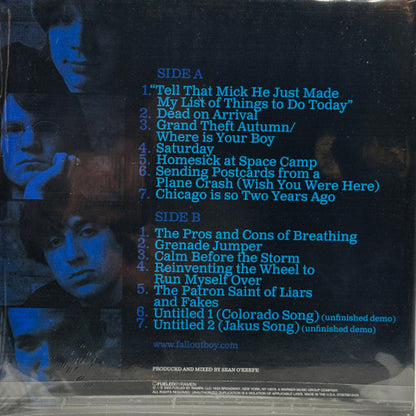 Fall Out Boy - Take This to your Grave vinyl LP tracklist