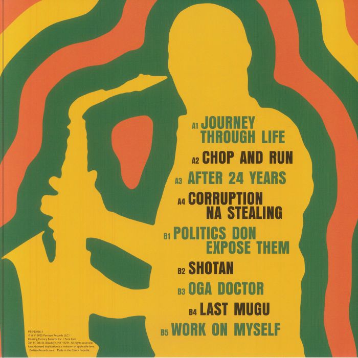 Femi Kuti - Journey Through Life orange vinyl LP tracklist