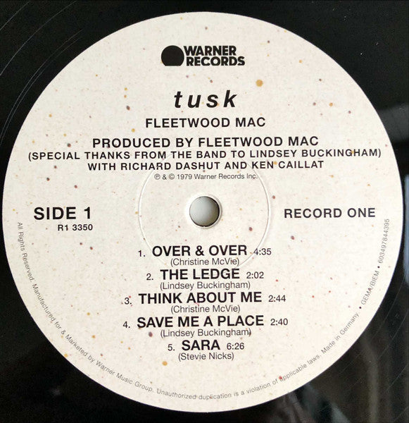 Fleetwood Mac Tusk double vinyl LP label