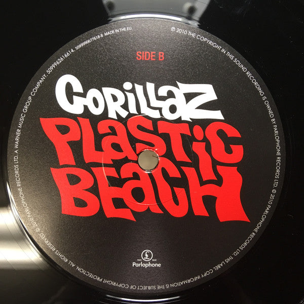 Gorillaz - Plastic Beach double vinyl LP label