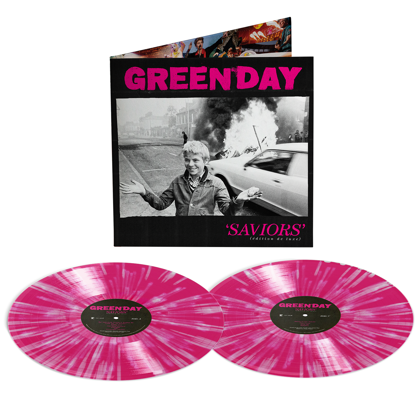 Green Day SAVIORS deluxe edition pink and clear vinyl