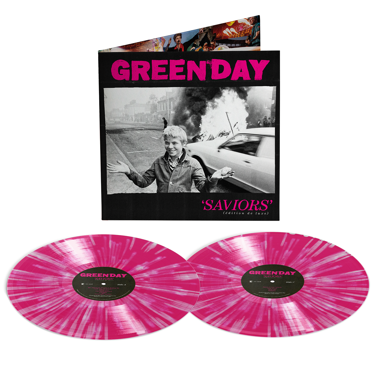 Green Day SAVIORS deluxe edition pink and clear vinyl