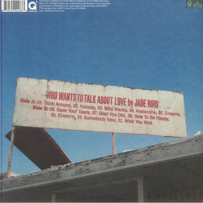 Jade Bird - Who Wants to Talk About Love vinyl LP tracklist