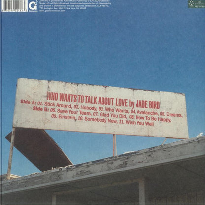 Jade Bird - Who Wants to Talk About Love vinyl LP tracklist