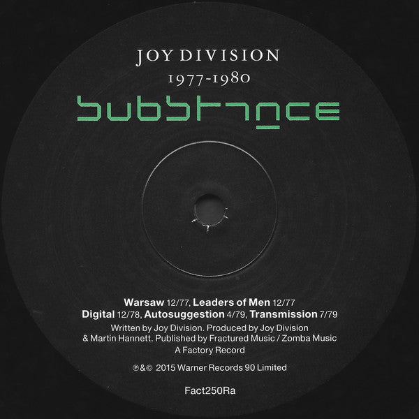 Joy Division - Substance double vinyl LP label