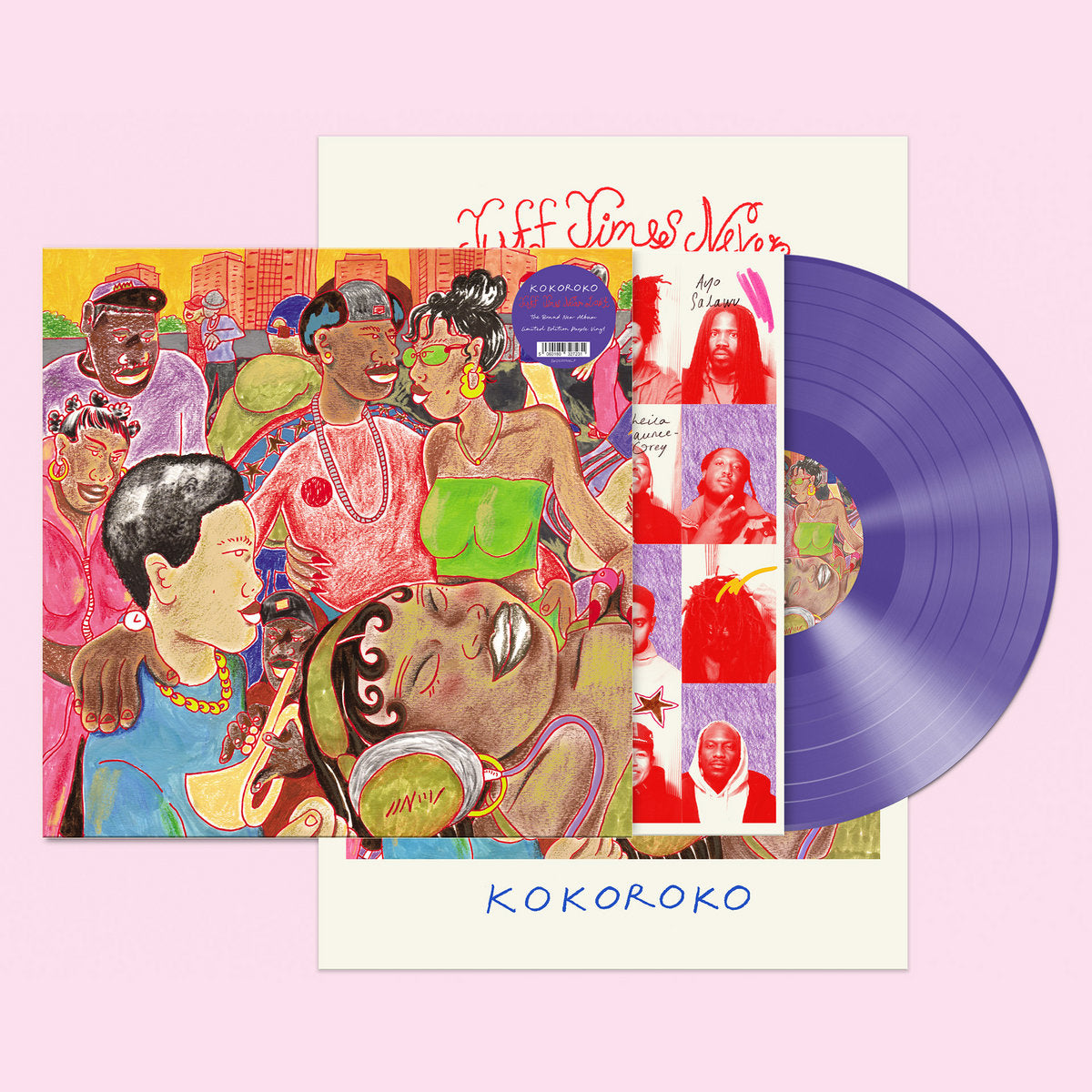 Kokoroko - Tuff Times Never Last purple vinyl LP and poster