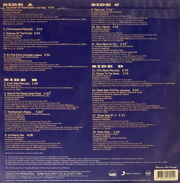 Mobb Deep - The Infamous music on vinyl double lp tracklist