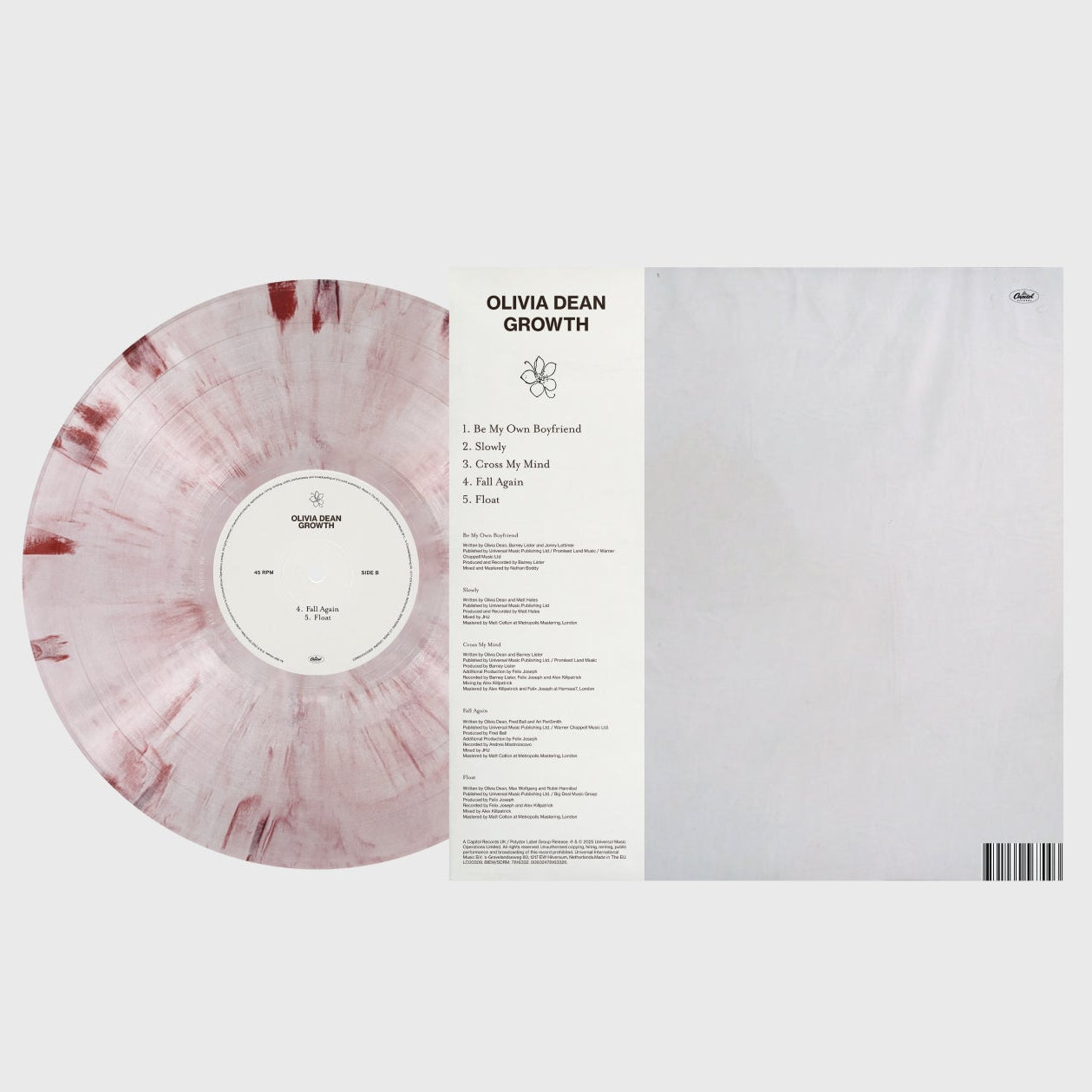 Olivia Dean - Growth EP - Limited pink marble vinyl 10 inch tracklist