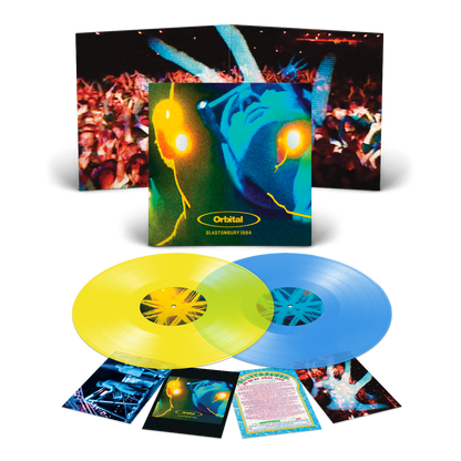 Orbital Glastonbury 1994 blue and yellow vinyl 2LP full packshot