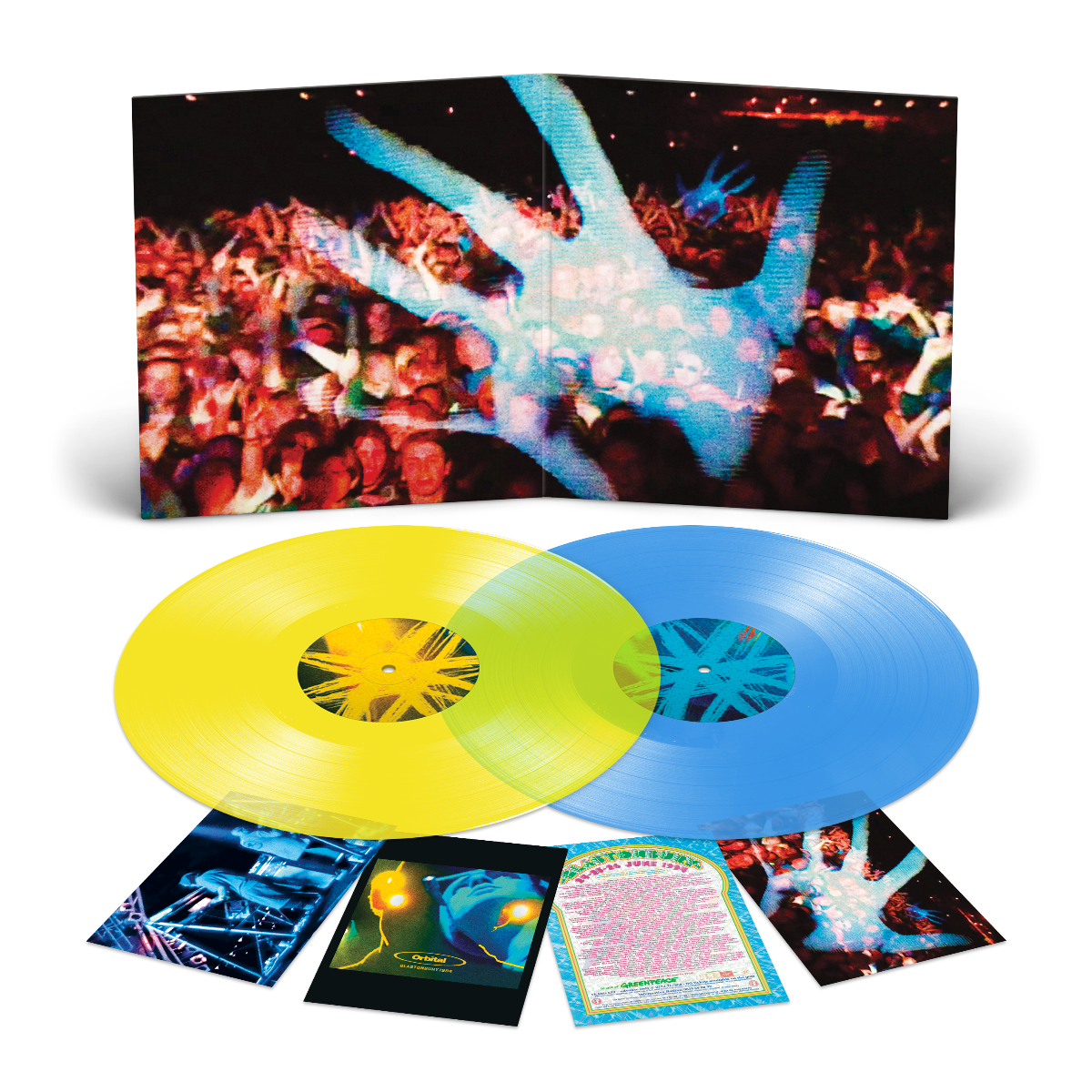 Orbital Glastonbury 1994 blue and yellow vinyl 2LP gatefold 